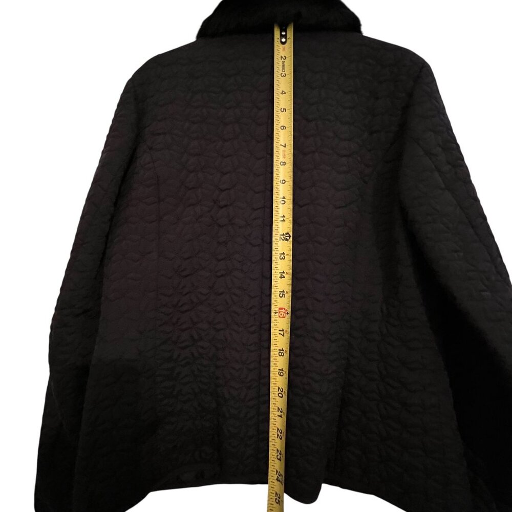 NWT John Paul Richard Uniform Quilted Black Jacket Silk Faux Fur Pockets PL - Picture 14 of 14